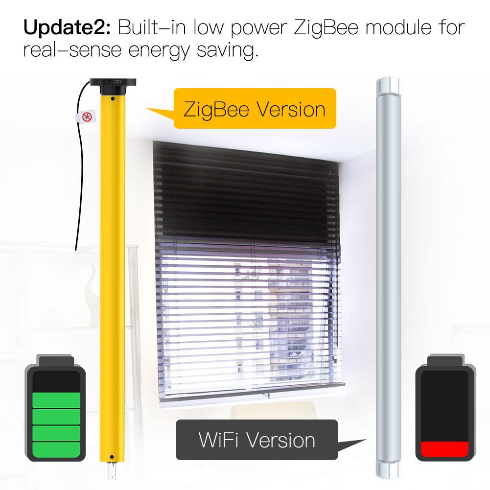 ZigBee Automatic 38mm Smart Tubular Roller Blinds Motor RF433 Remote Control