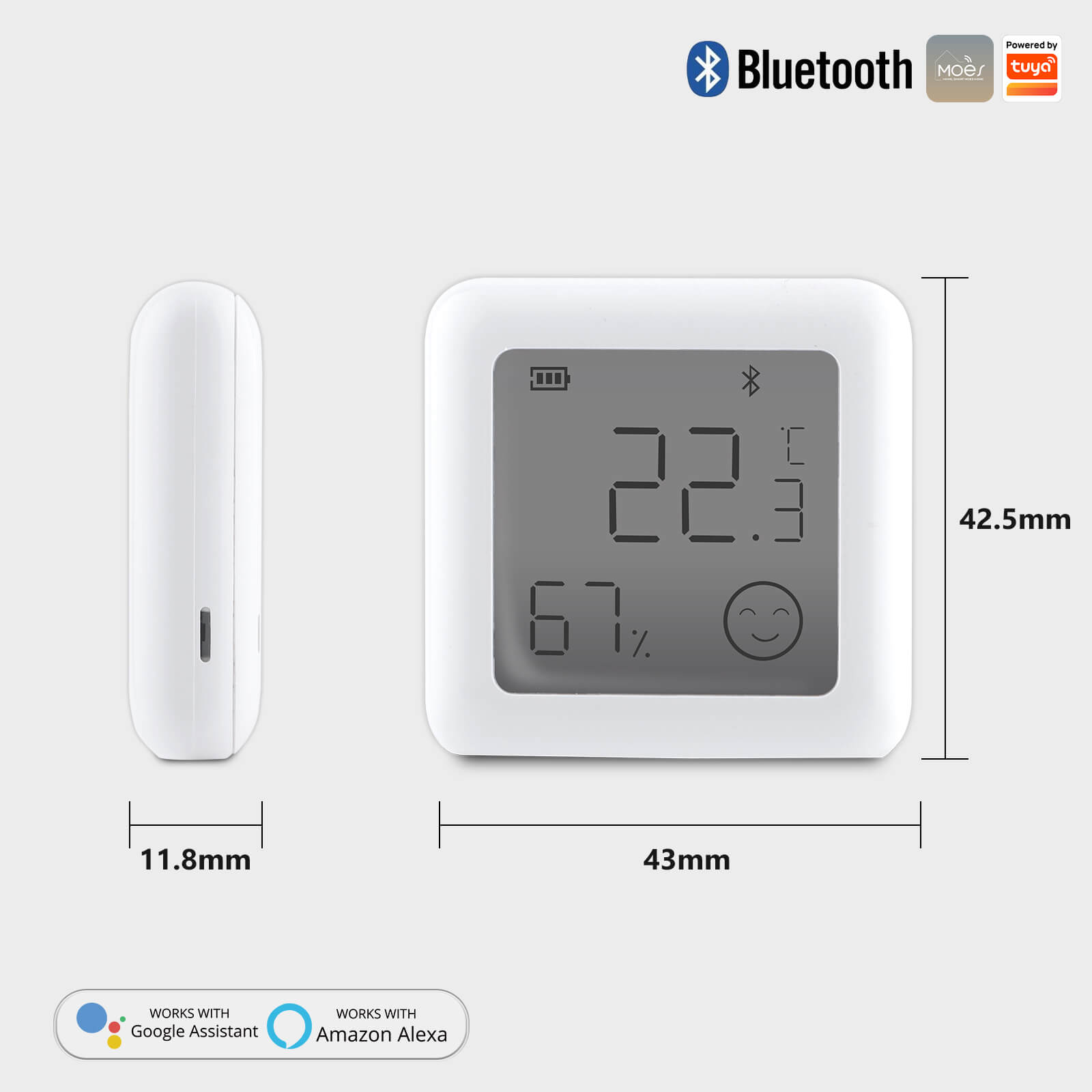 Bluetooth Smart Temperature Humidity Sensor LCD Indoor Hygrometer Thermometer