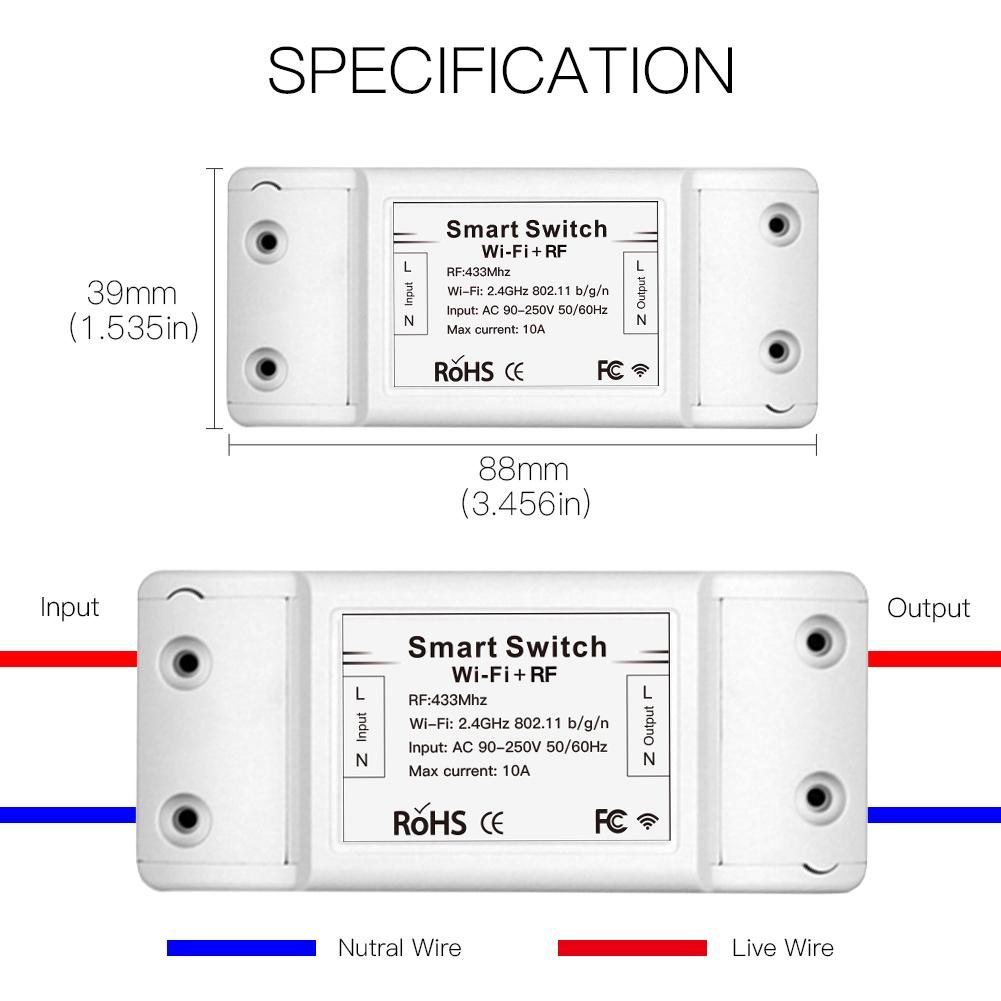 WiFi RF DIY  Smart Light Switch Module Universal Breaker Timer Works with Alexa Google Home