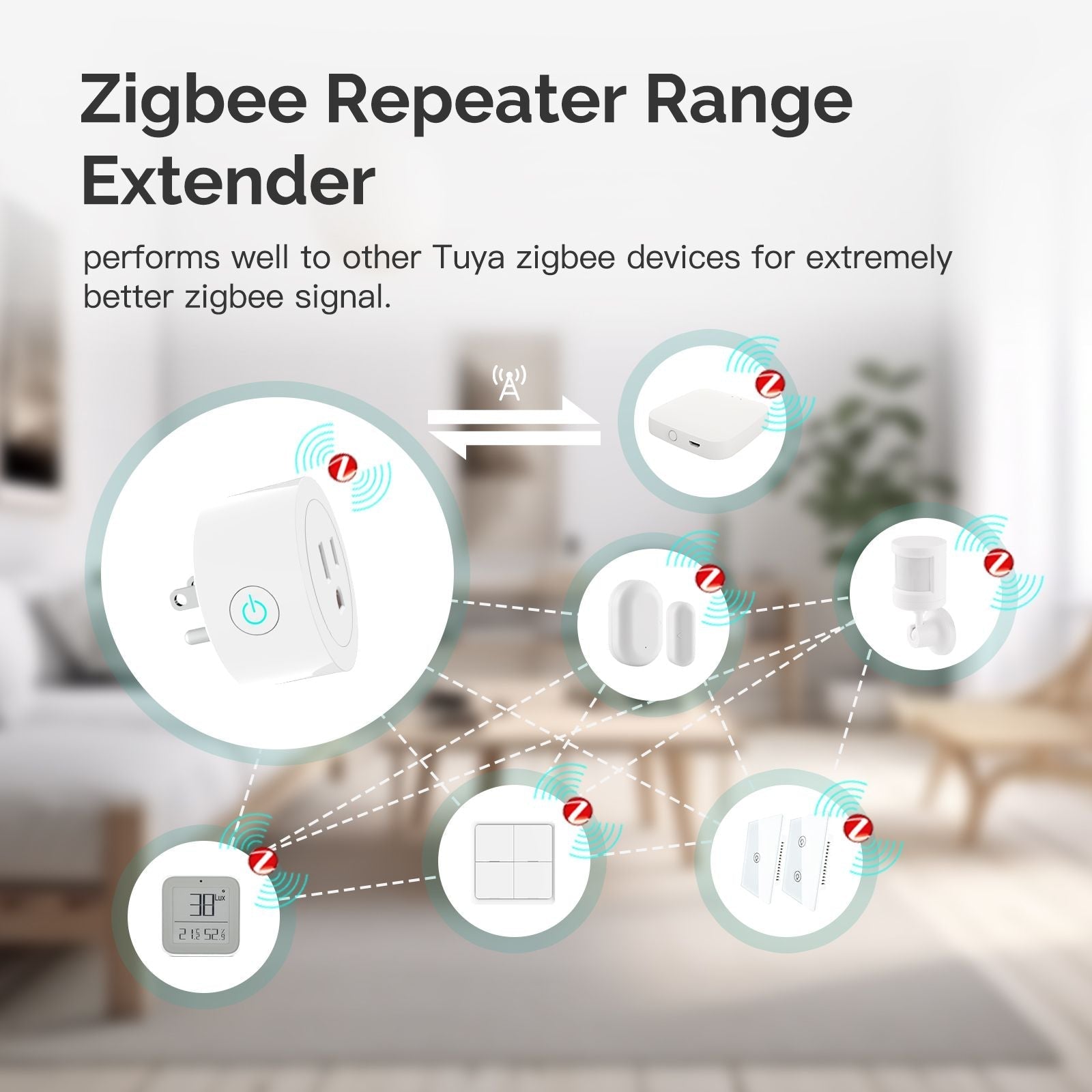 Energy Monitoring Smart Zigbee Plug Work as Repeater Range Extender US/EU/UK