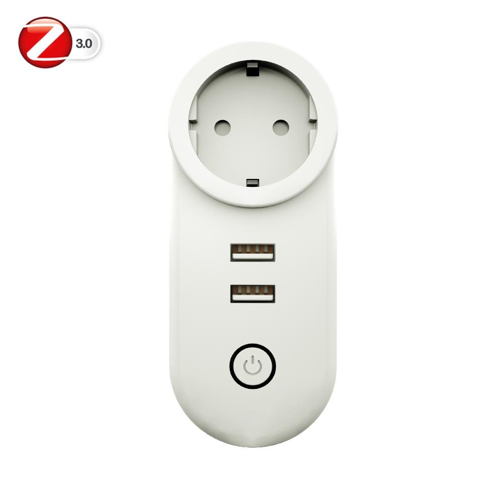 ZigBee3.0 Dual USB Wireless Socket Plug 2MQTT Setup Available