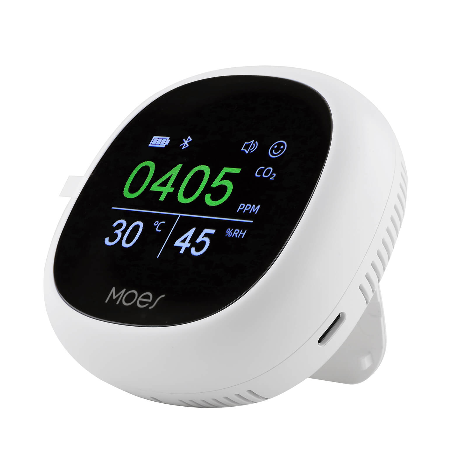 MOES Bluetooth Smart Carbon Dioxide Tester Portable CO2 Temp Humi Air Quality Monitor