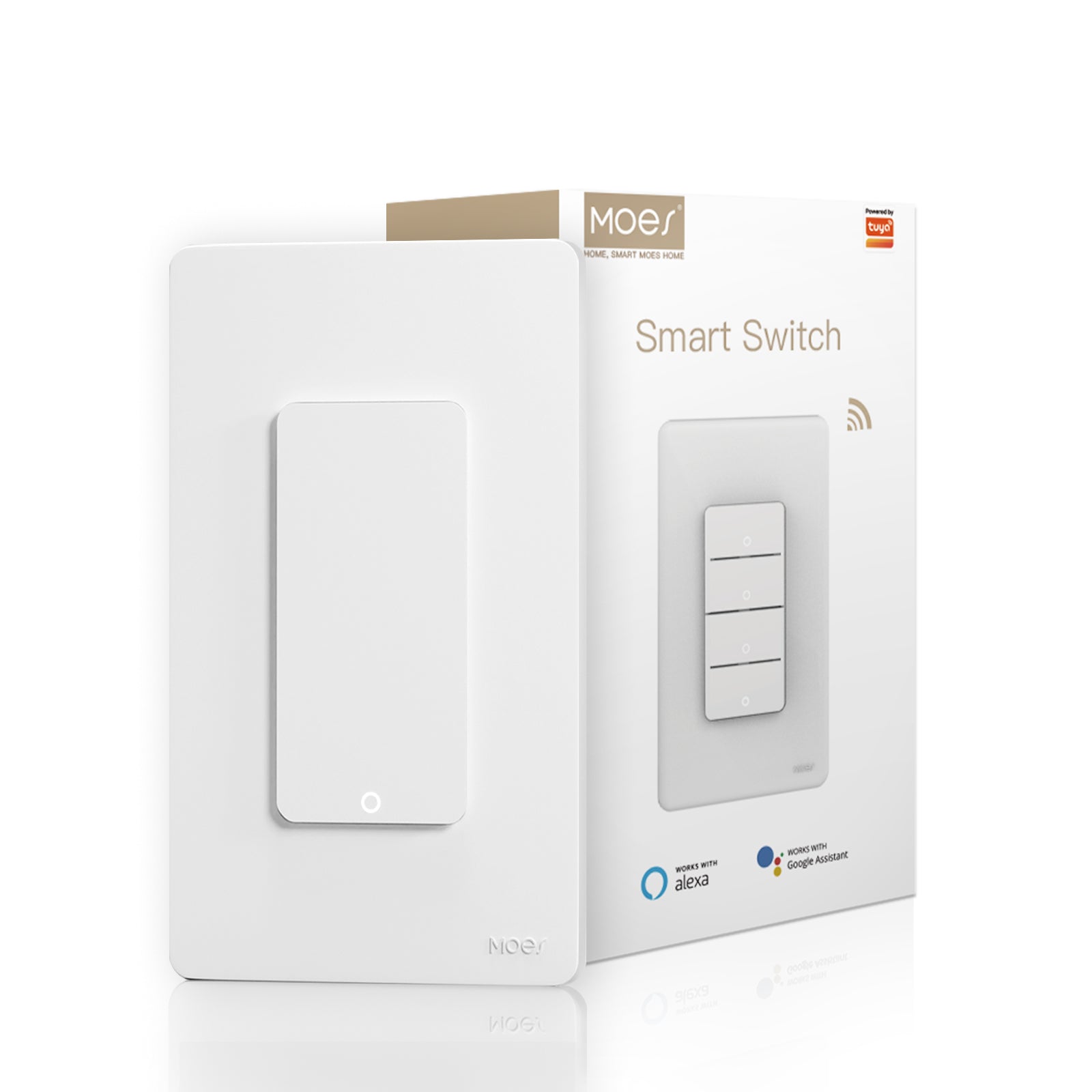 WiFi 1/2/3/4 Gang Smart Light Switch, Alexa Google APP Remote Light Switching