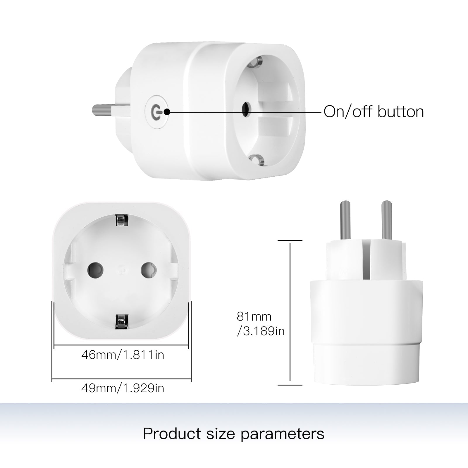 MOES WiFi Smart Power Dimmer Plug Brightness Adjust Timer Socket EU