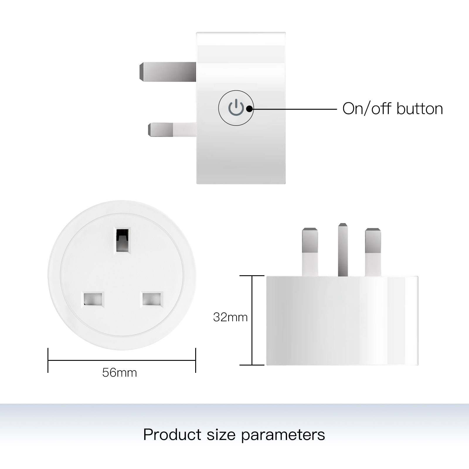 MOES WiFi Smart Power Dimmer Plug Brightness Adjust Timer Socket UK Standard