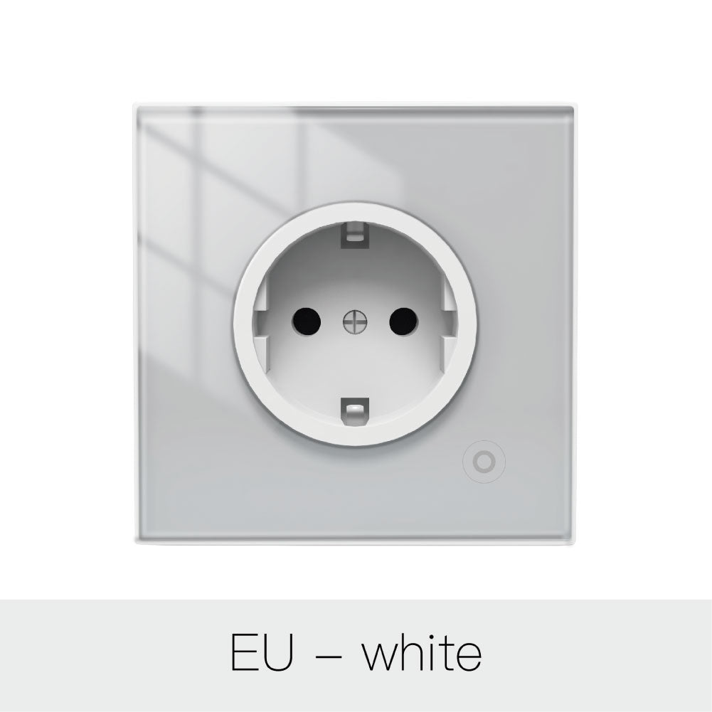 MOES ZigBee Smart Wall Socket Glass Panel Power Monitor Hub Required