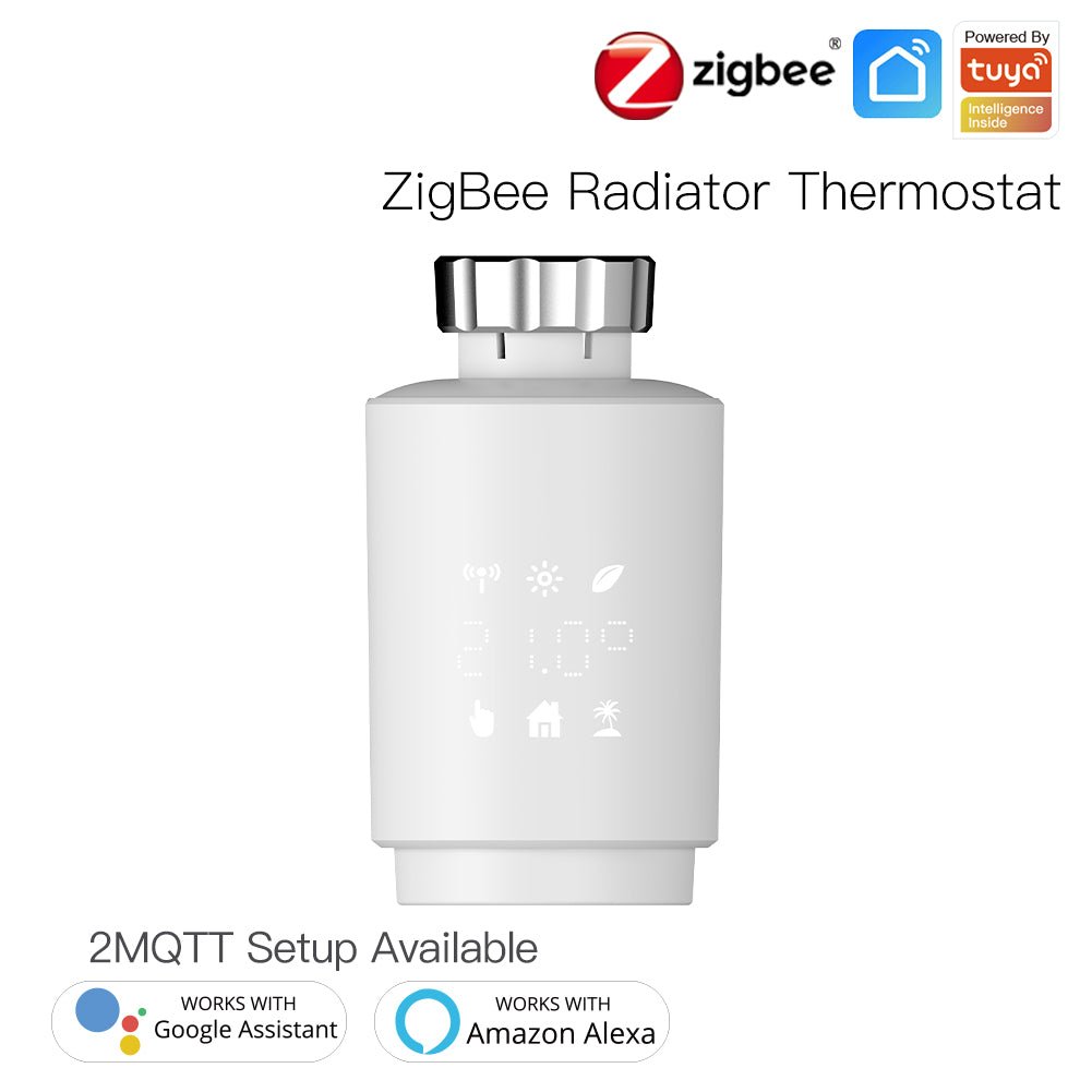 Zigbee Smart Thermostat Radiator Valve Energy Saving 2MQTT Digital Timer Voice Remote Control TRV