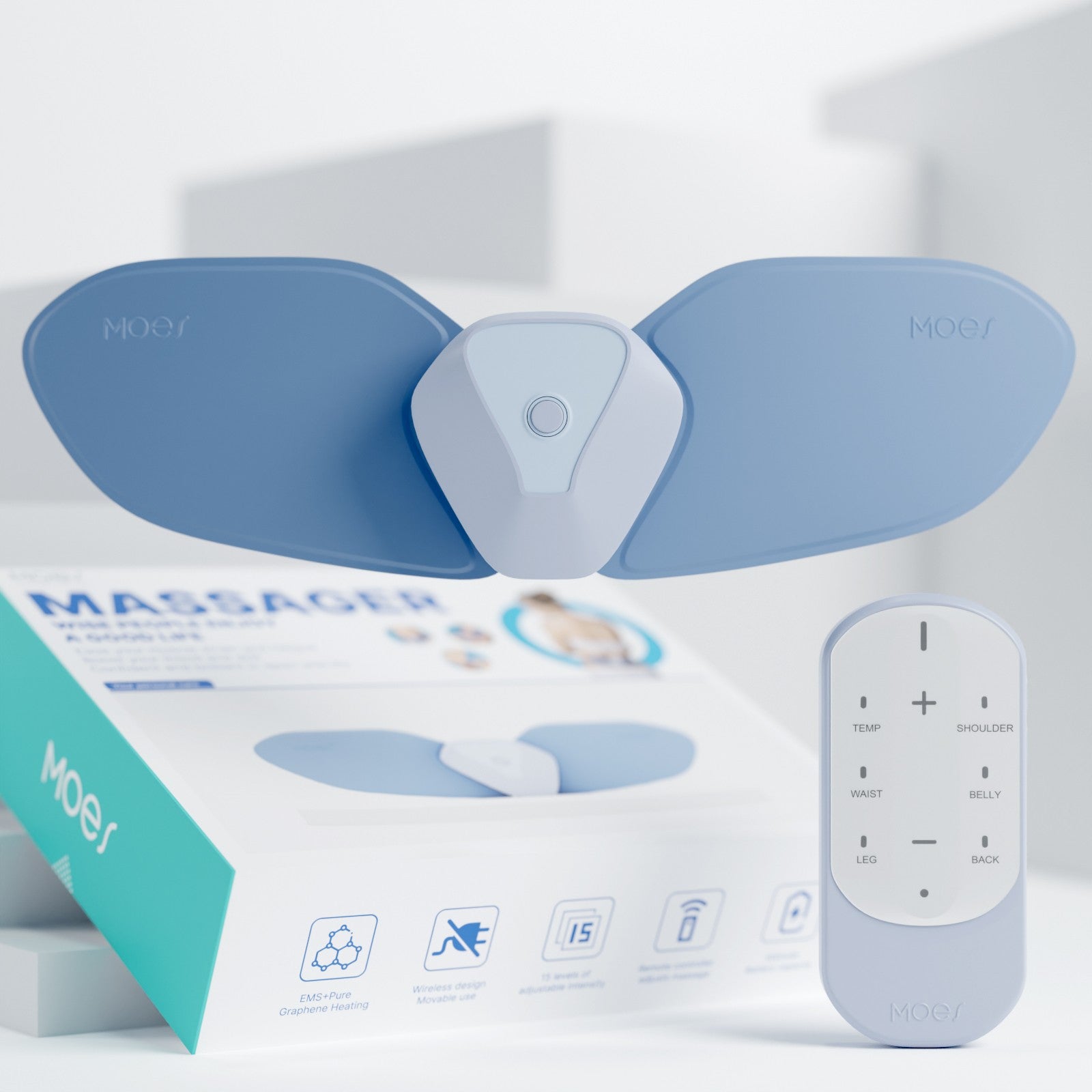 Portable Wireless TENS with Heat for Menstrual/Back/Shoulder/Neck/Leg Pain Relief