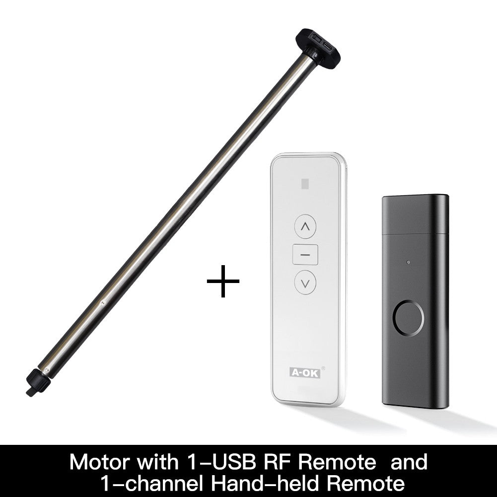 Rechargeable Tubular Roller Blind Motor RF433 Remote Control