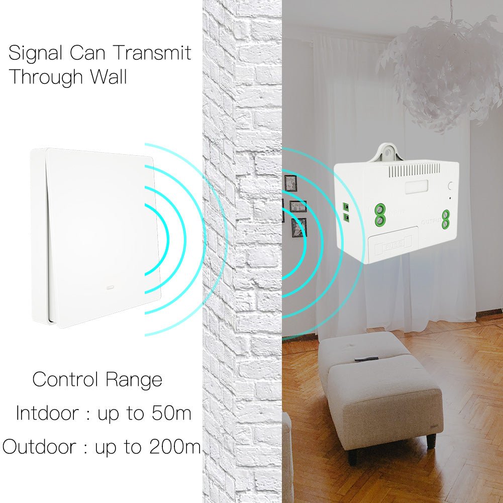 Smart RF433 Transmitter Push Button Switch Multi-Control Self-powered EU