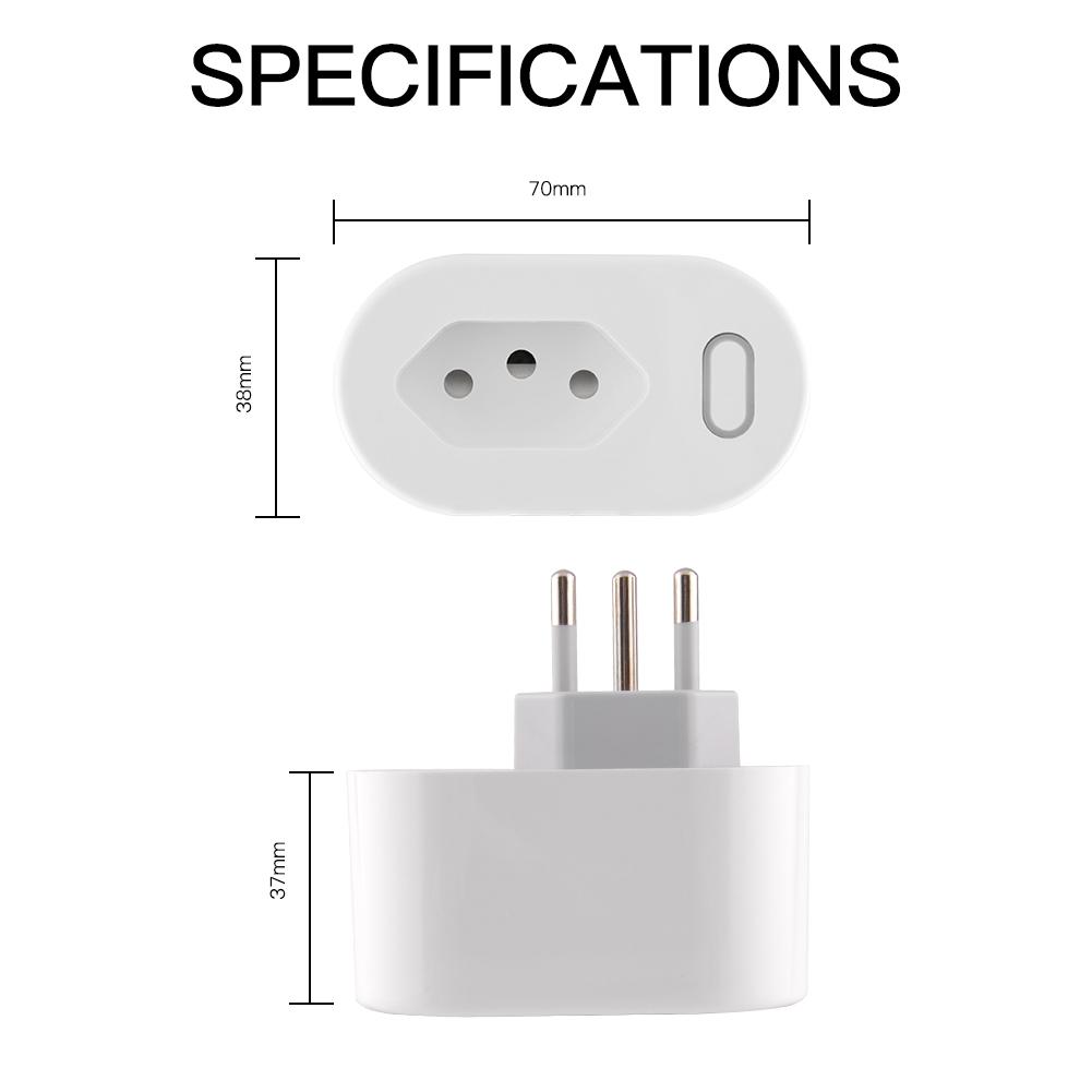 WiFi Smart Plug With Power Monitor Smart Socket 16A BR Standard