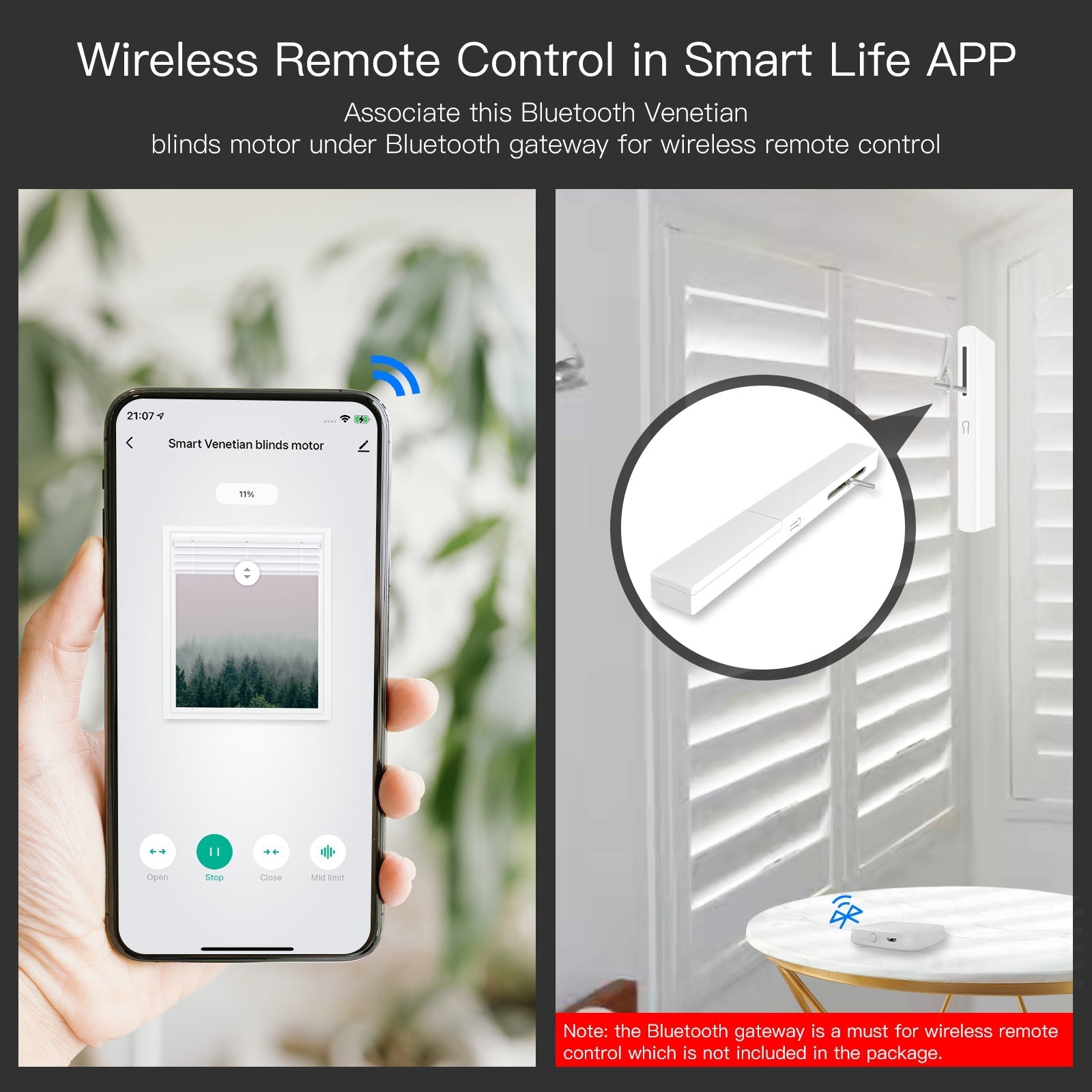 Bluetooth Smart Adjustable Blinds Motor USB Charging Plantation Shutters Window