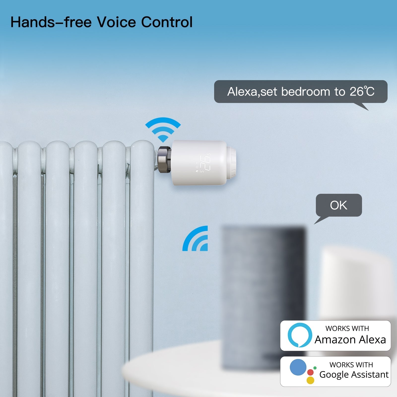 WiFi Smart Thermostatic Radiator Valve Anti-scale Mode Rotatable Screen Digital Heating TRV