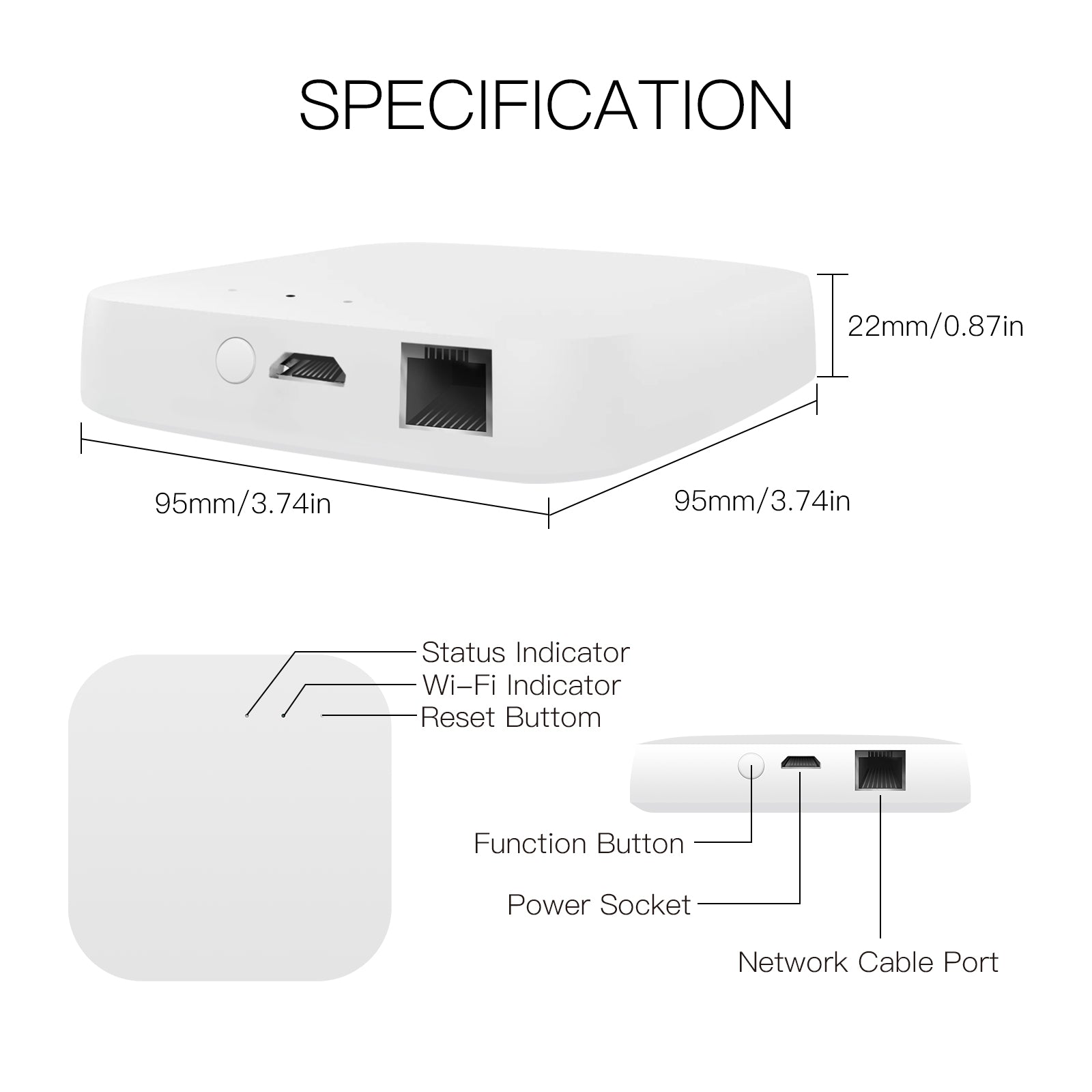 Smart Wired Multi-mode Gateway ZigBee WiFi Bluetooth Mesh Hub Away Stay Home Security Protect Mode