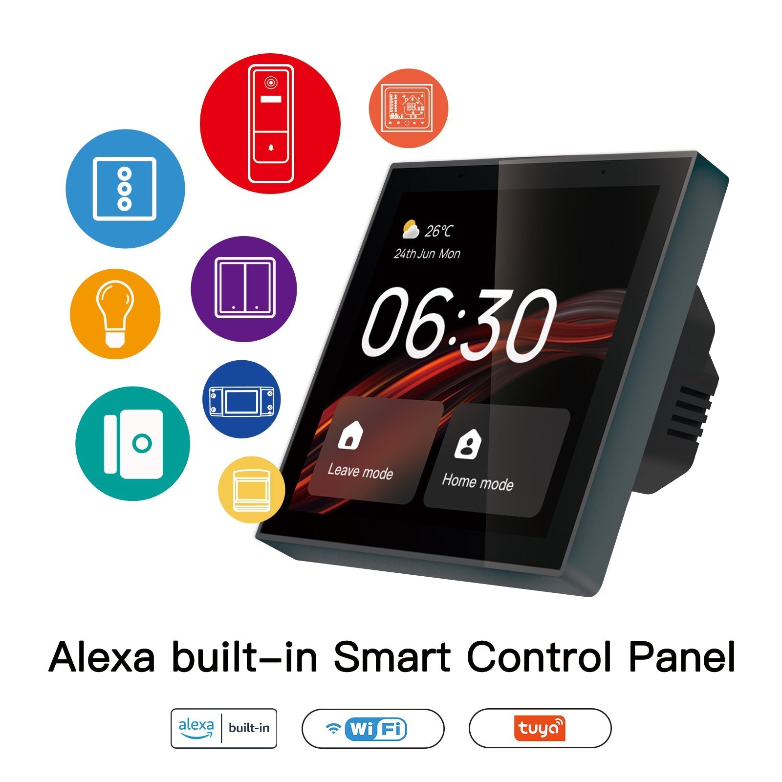 Tuya Wifi Smart Touch Screen Center Control Panel with Voice Control Alexa Built-in ZigBee Gateway Built-in