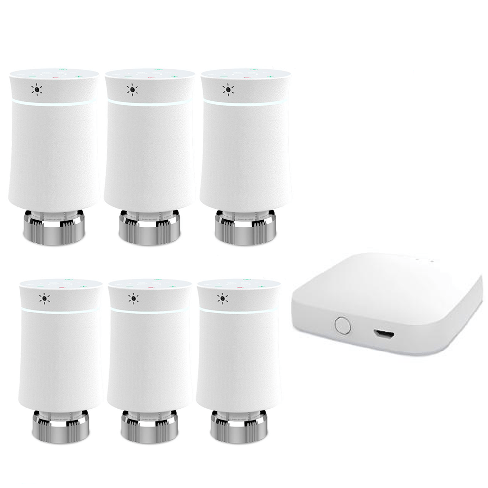 MOES ZigBee Smart Radiator Valves Tuya Save Energy Black White TRV BRT 100 Mini Soft Touching Thermostatic Valve