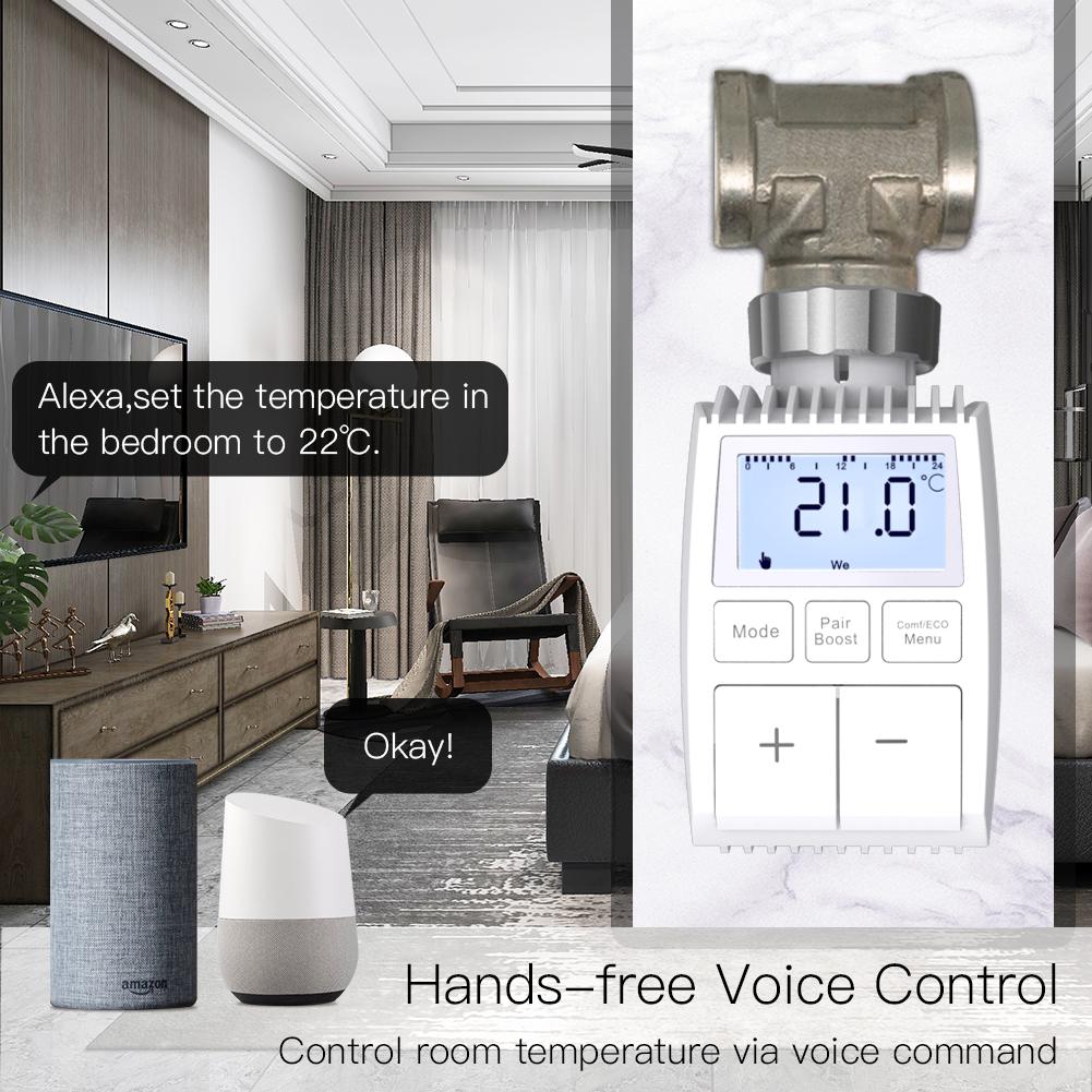 Smart Programmable Radiator Actuator Valve Tuya ZigBee3.0 Round Screen Thermostat Temperature Controller