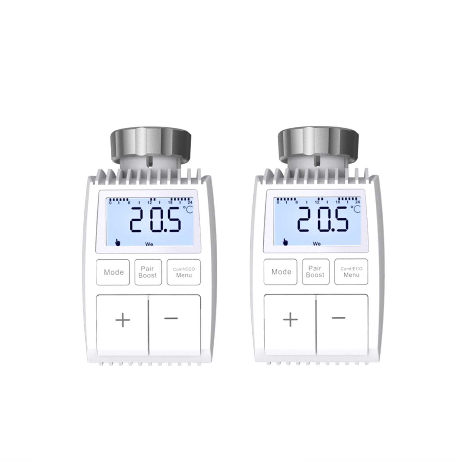 Smart Programmable Radiator Actuator Valve Tuya ZigBee3.0 Round Screen Thermostat Temperature Controller