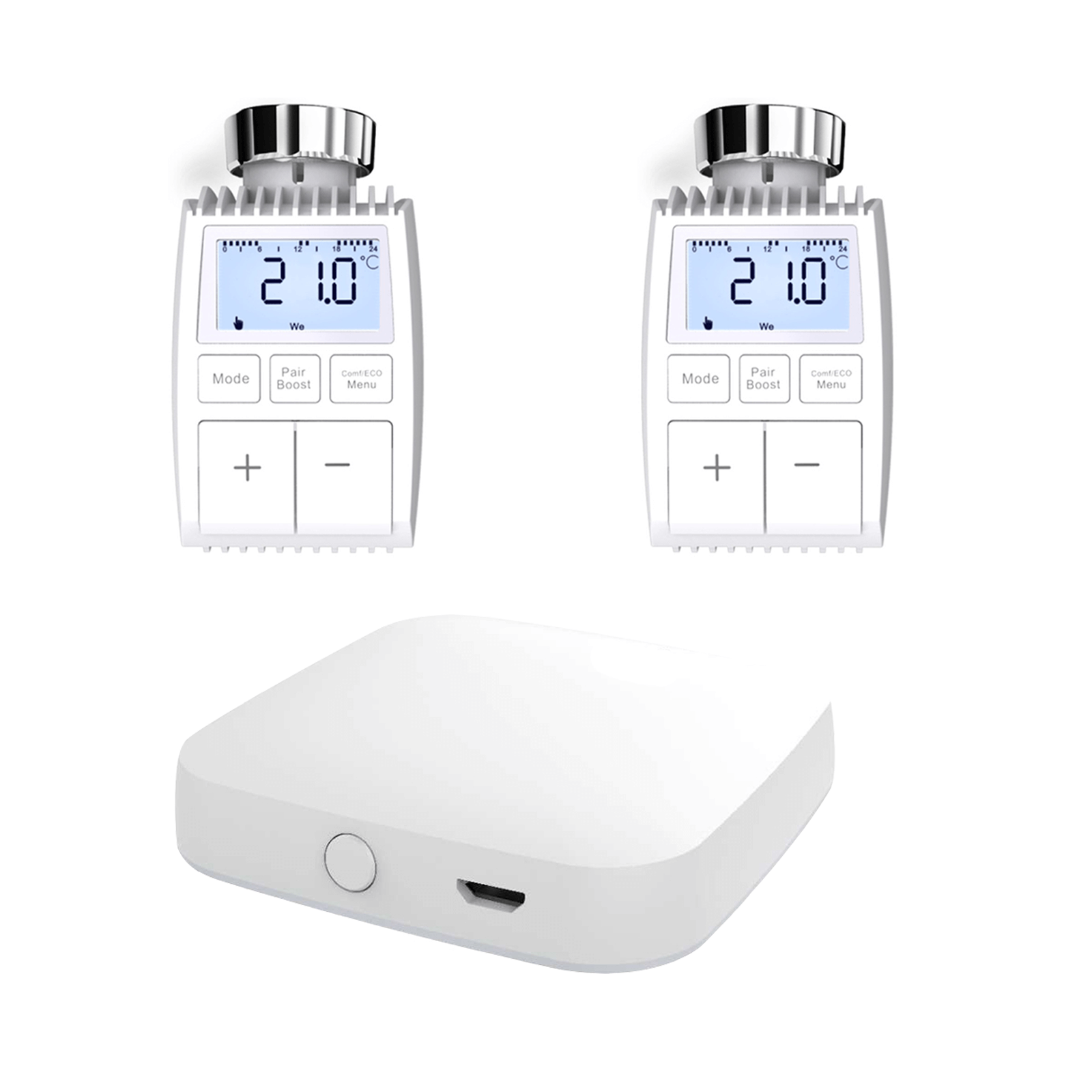 Smart Programmable Radiator Actuator Valve Tuya ZigBee3.0 Round Screen Thermostat Temperature Controller