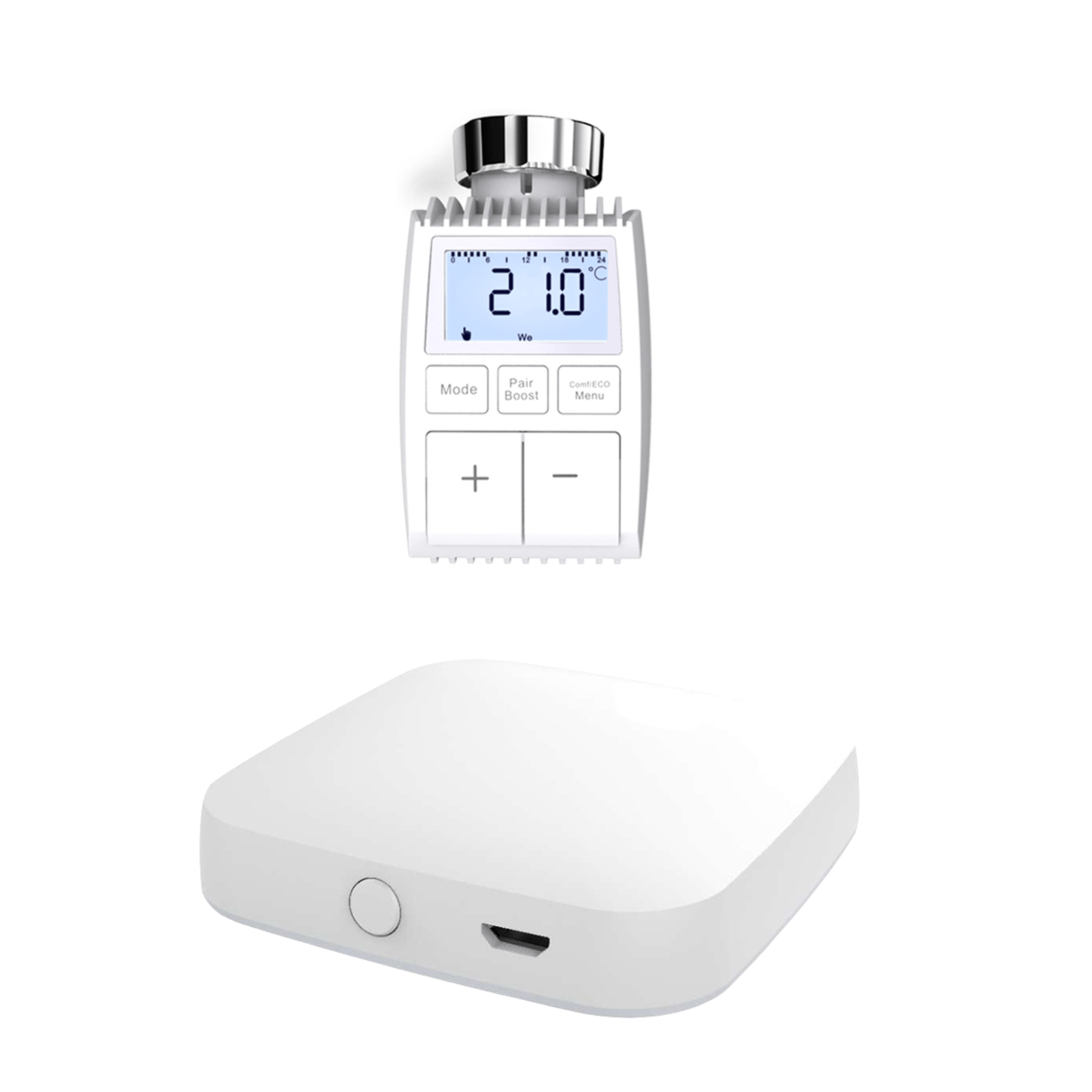 Smart Programmable Radiator Actuator Valve Tuya ZigBee3.0 Round Screen Thermostat Temperature Controller