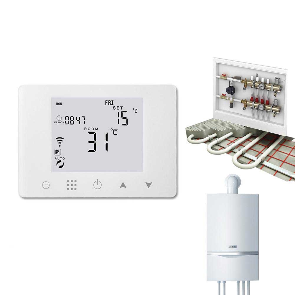 WiFi Smart LCD Wall-Hung Gas Boiler Water Underfloor Heating Temperature Controller