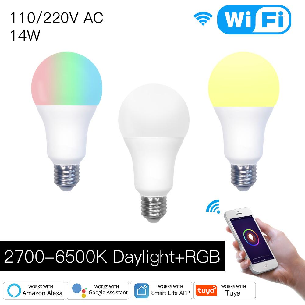 WiFi Smart LED Light Bulb Dimmable Lamp 14W  RGB C+W  Color Changing Timing Save Energy