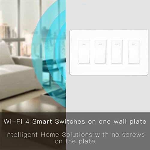 WiFi Smart In-Wall 2/3/4 Gang Light Push Button Switch US