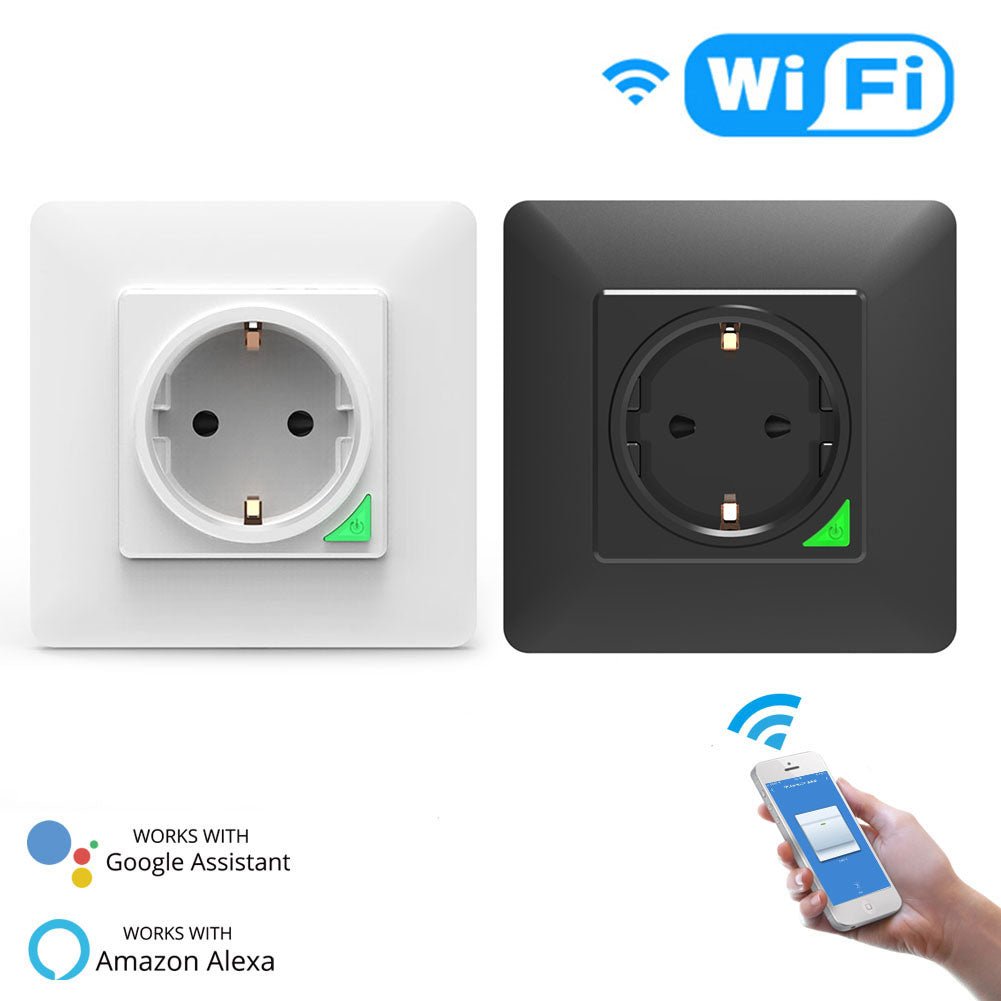 WiFi Smart Light Wall Switch Socket Outlet Push Button EU Version