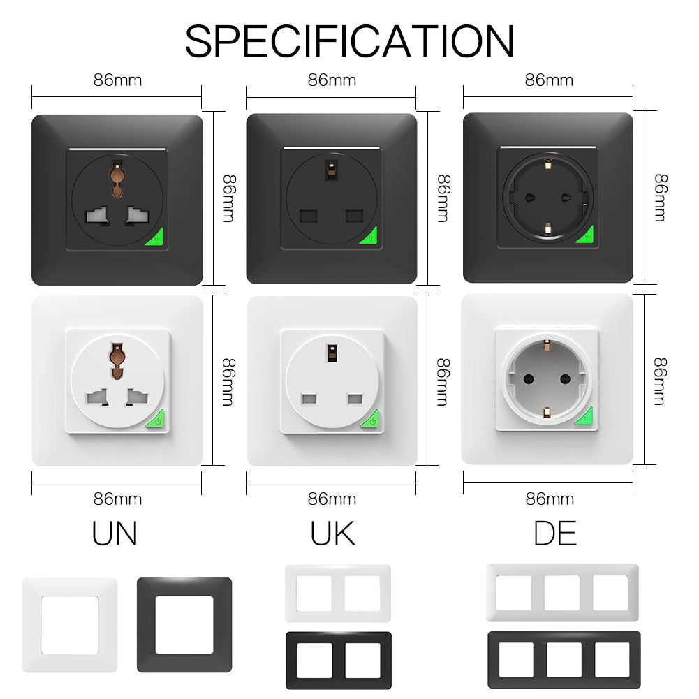 WiFi Smart Light Wall Switch Socket Outlet Push Button EU Version