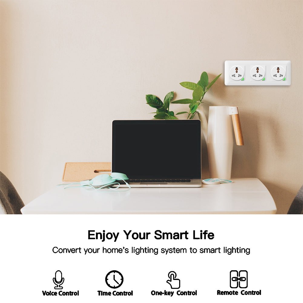 WiFi Smart Light Wall Switch Socket Outlet Push Button Universal Version