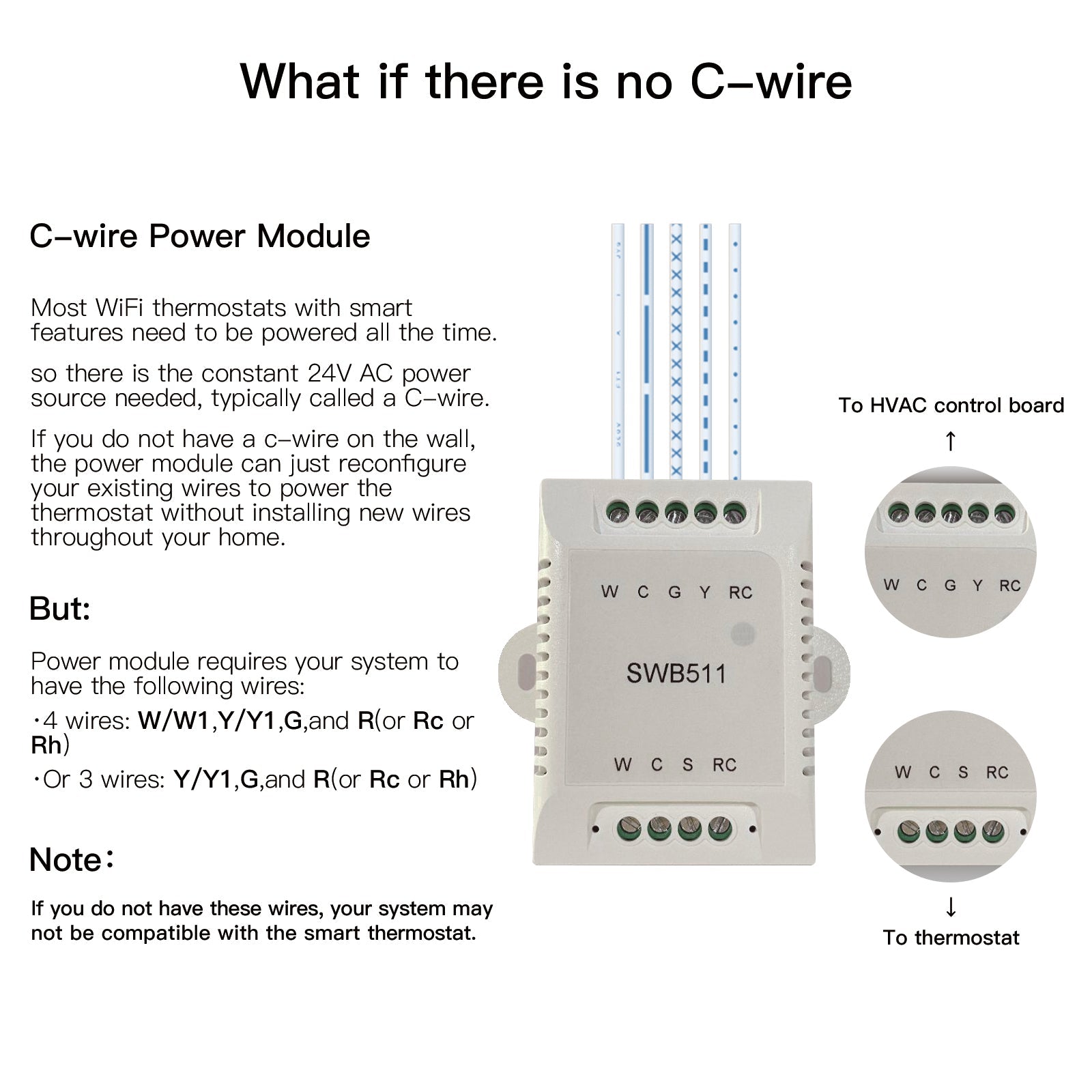 WiFi Smart Home Thermostat Programmable Touchscreen 7 Day/4 Periods Timer with Zone Remote Sensor, C-wire Required 24VAC