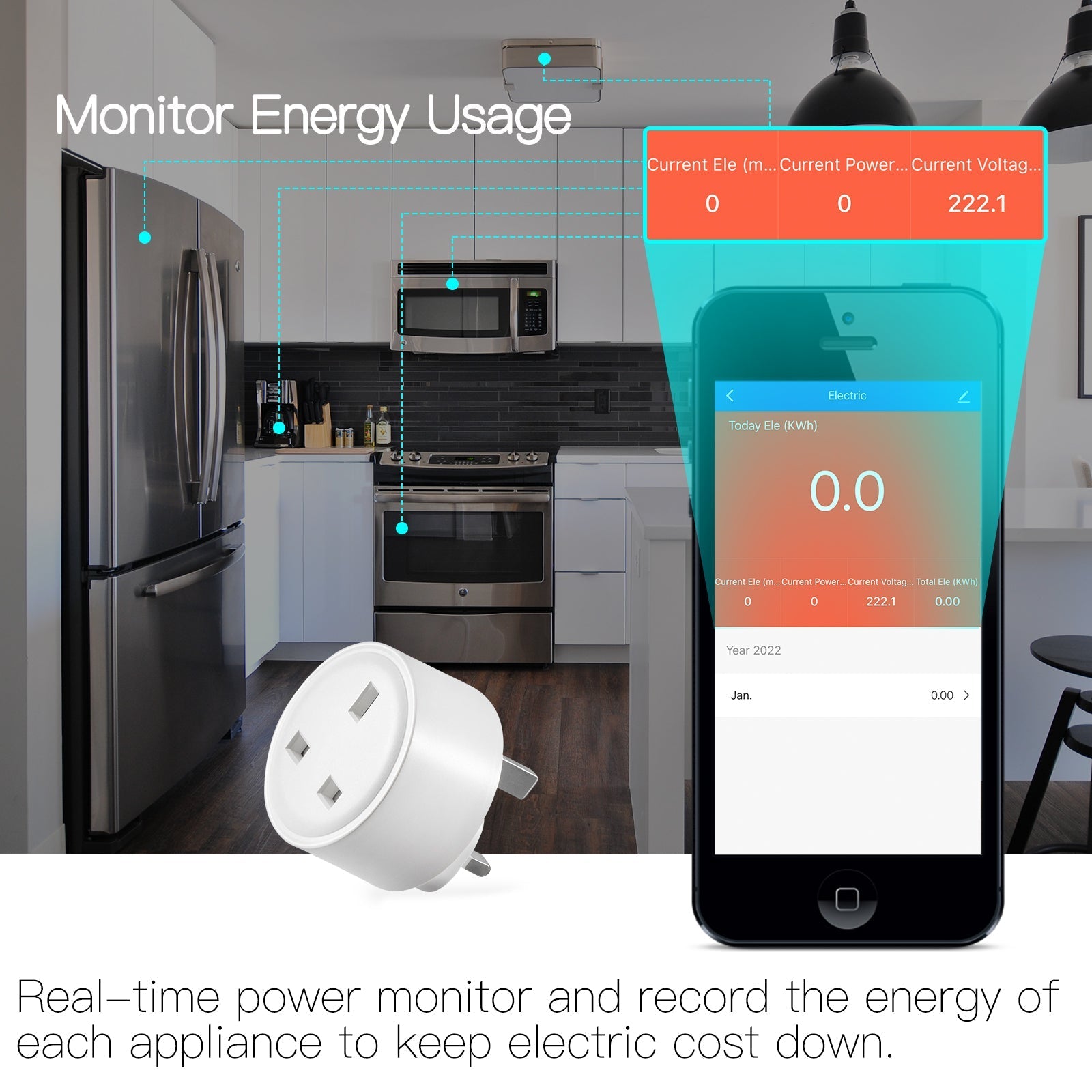 WiFi Smart Socket Power Plug UK Version 15A