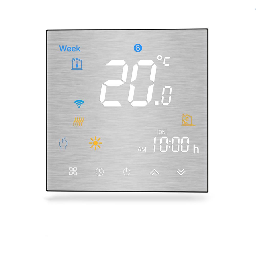 WiFi Smart Thermostat Temperature Controller for Water/Electric floor Heating Water/Gas Boiler Brushed Panel