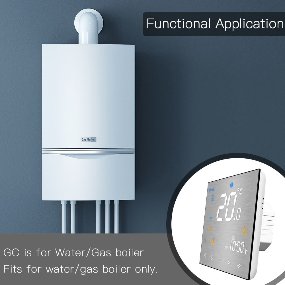 WiFi Smart Thermostat Temperature Controller for Water/Electric floor Heating Water/Gas Boiler Brushed Panel