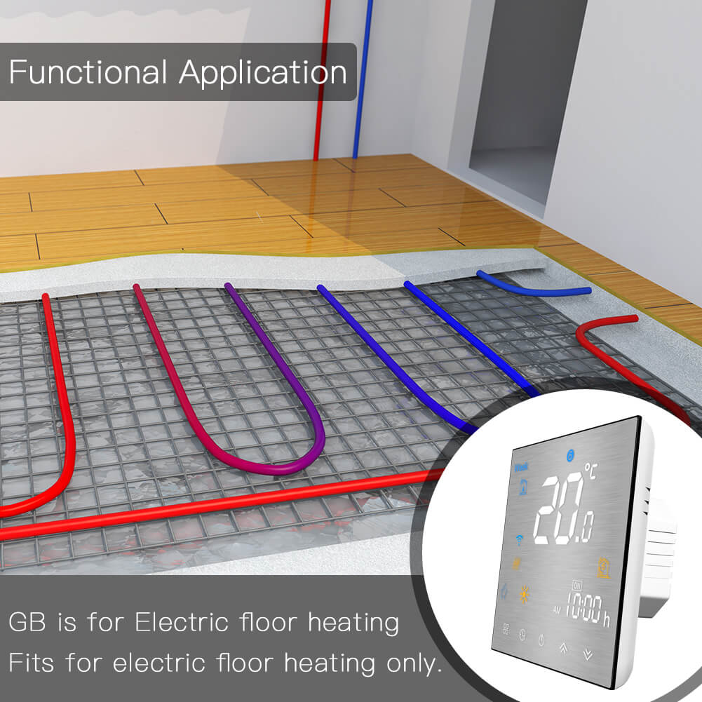 WiFi Smart Thermostat Temperature Controller for Water/Electric floor Heating Water/Gas Boiler Brushed Panel