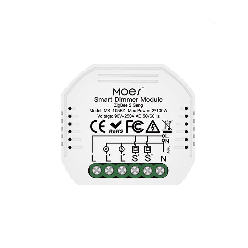 ZigBee Dimmer Module, Smart Switch Relay Module, MOES Hub Required 1/2 Gang Interruptor