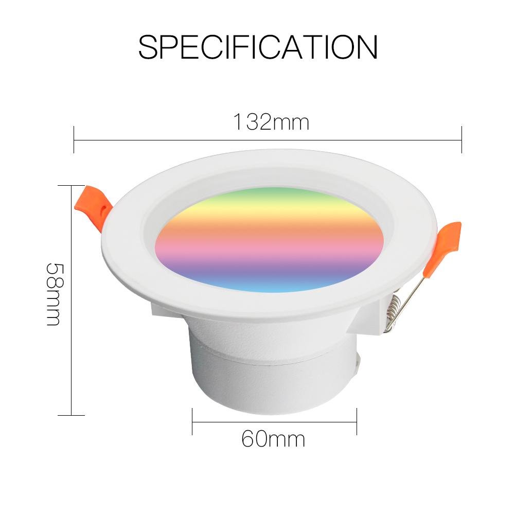 MOES ZigBee Smart LED Downlight Dimming Round Recessed Spot Party Light Bulbs RGB 2700K-6500K W+C