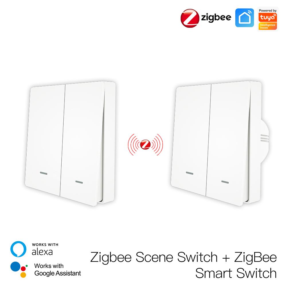 Smart ZigBee Scene Push Button Switch Single Pole Neutral Wire Optional No Capacitor