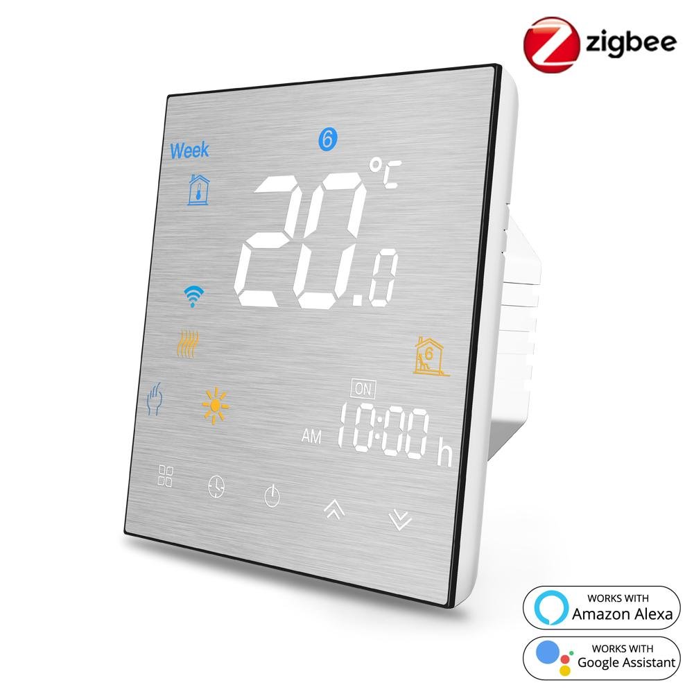 ZigBee Smart Thermostat for Water/Electric floor Heating Water/Gas Boiler Brushed panel